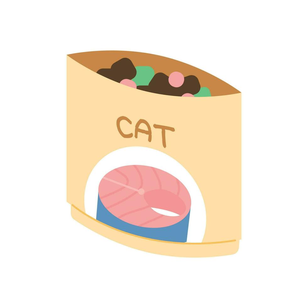 gato suministros. gato tratar bocadillo alimento. vector