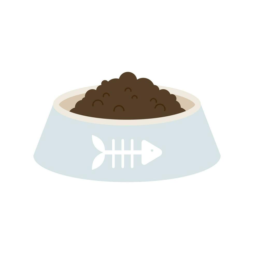 cat supplies. Cat food bowl. vector