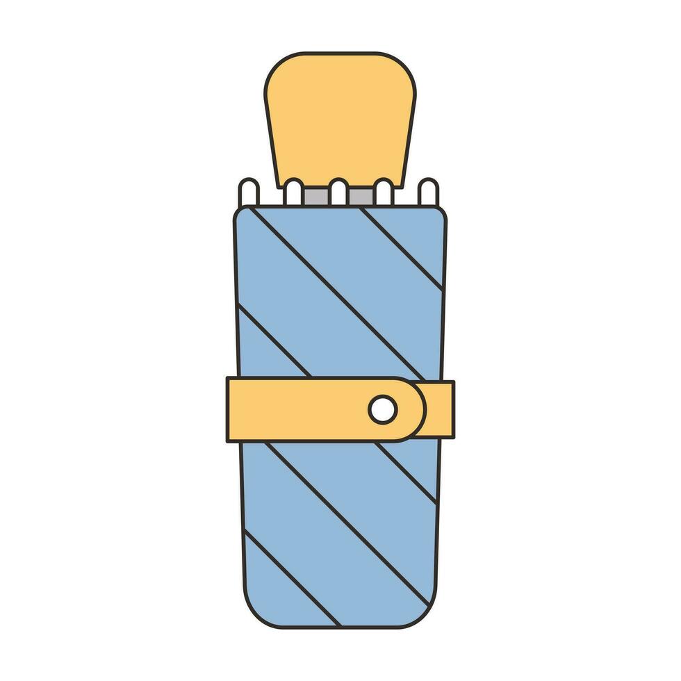 Rainy Day. A small folded umbrella. Simple illustration with outlines. vector