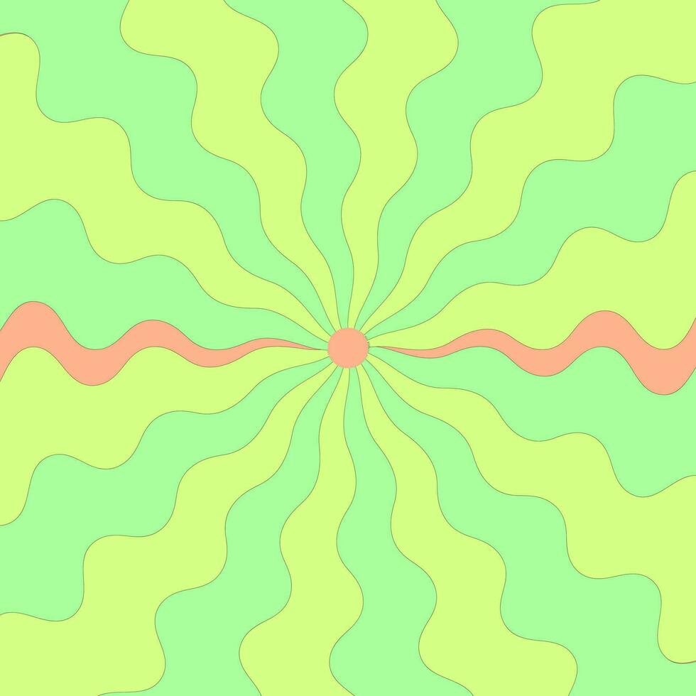 Dom rayos retro Clásico línea ola estilo en amarillo verde antecedentes. vector ilustración. eps10