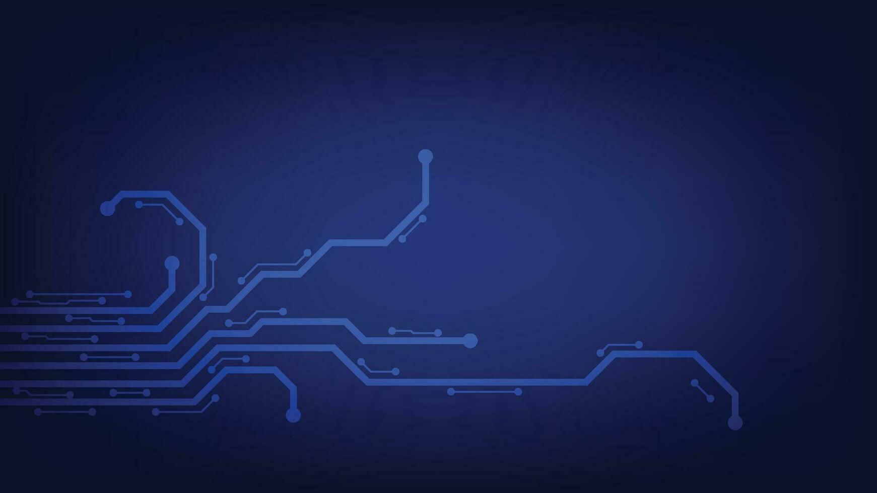 Hi tech digital circuit board. AI pad and electrical lines connected on blue lighting background. futuristic technology design element concept vector