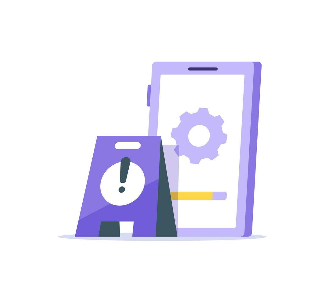 System Update Improvement Change New Version,Installing update process,mobile app, banner template vector