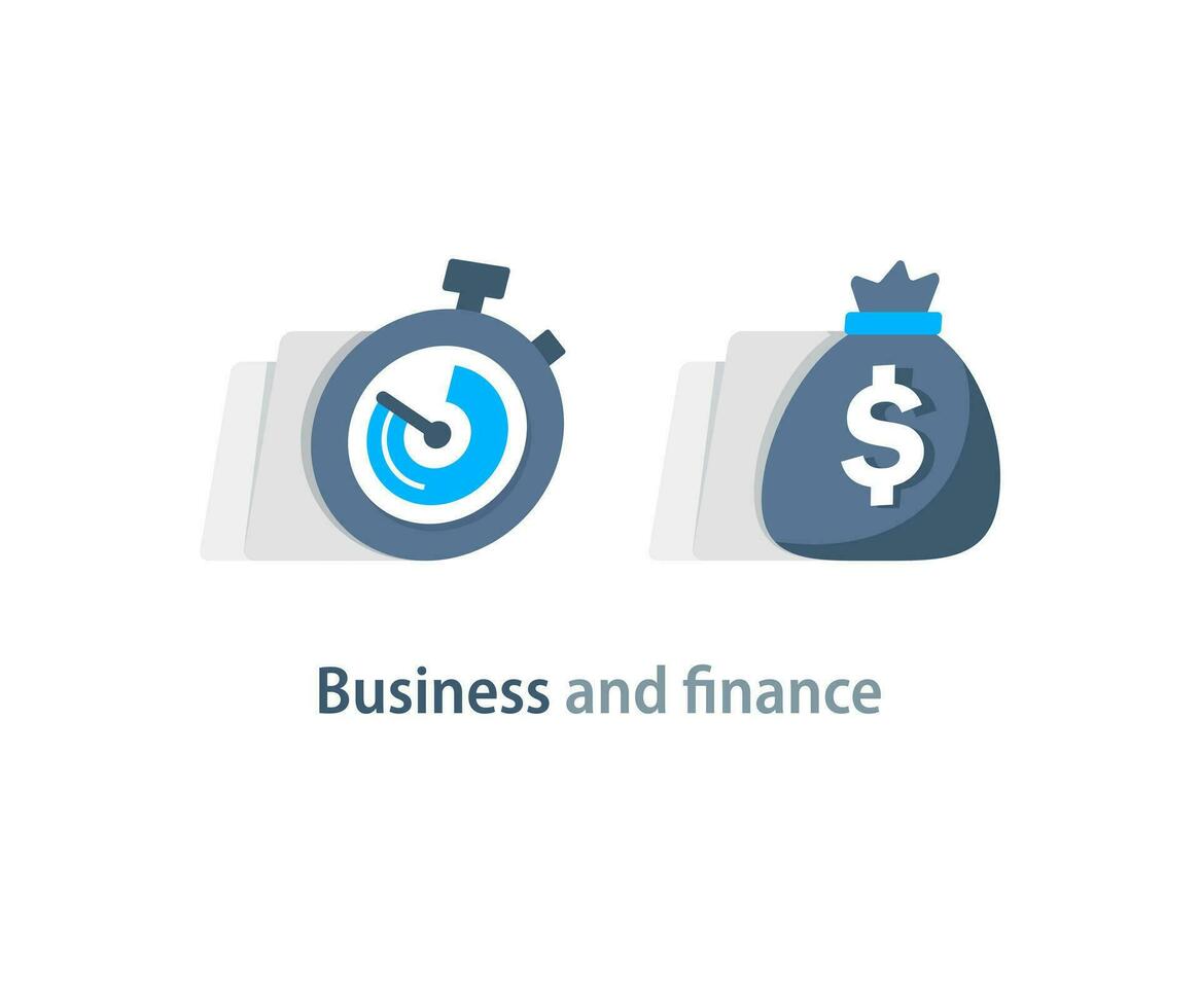 Investment fund performance report, interest rate graph, trade revenue boost, venture business growth strategy vector