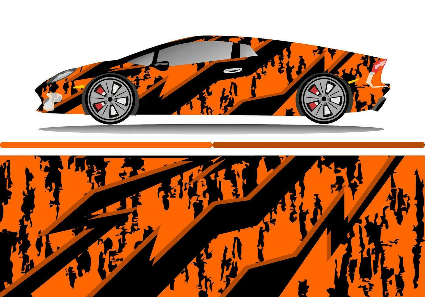 Race car wrap design vector for vehicle vinyl sticker and automotive decal livery