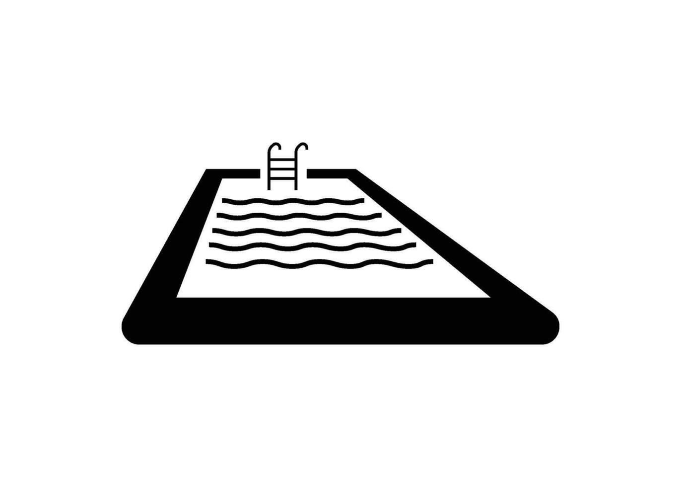 Swimming pool icon silhouette design template isolated vector