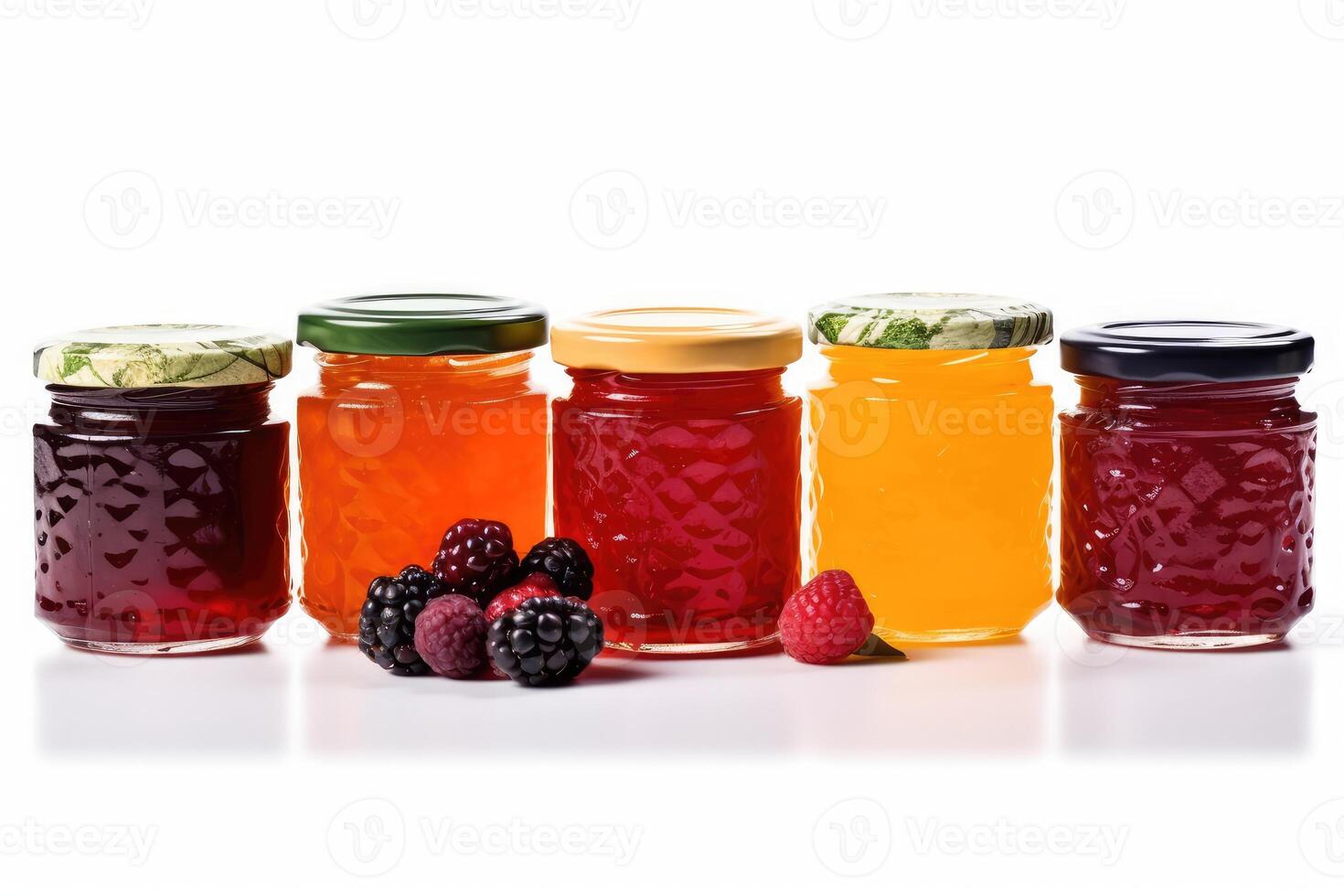 fruits jam isolated white background professional food photography photo