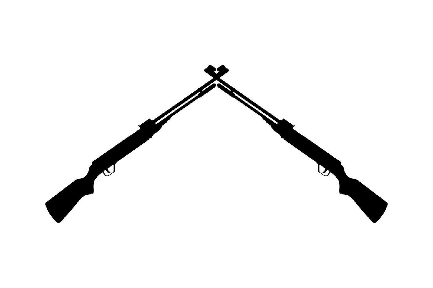 Weapon Silhouette, a long gun is a category of firearms with long barrels, for Pictogram. Logo, Apps, Website, Art Illustration or Graphic Design Element. Vector Illustration