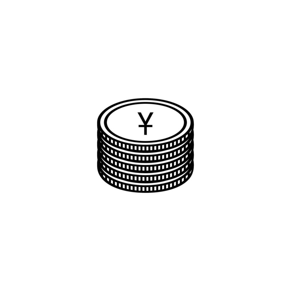 China Currency Symbol, Chinese Yuan Icon, CNY Sign. Vector Illustration
