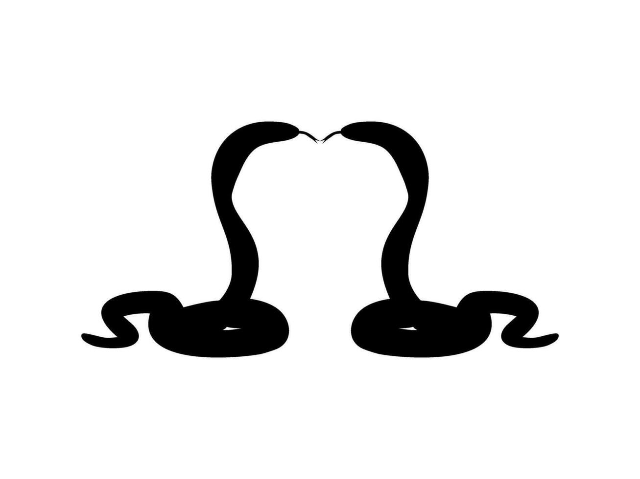 Silhouette of the Pair of the Cobra Snake for Logo, Pictogram, Website or Graphic Design Element. Vector Illustration