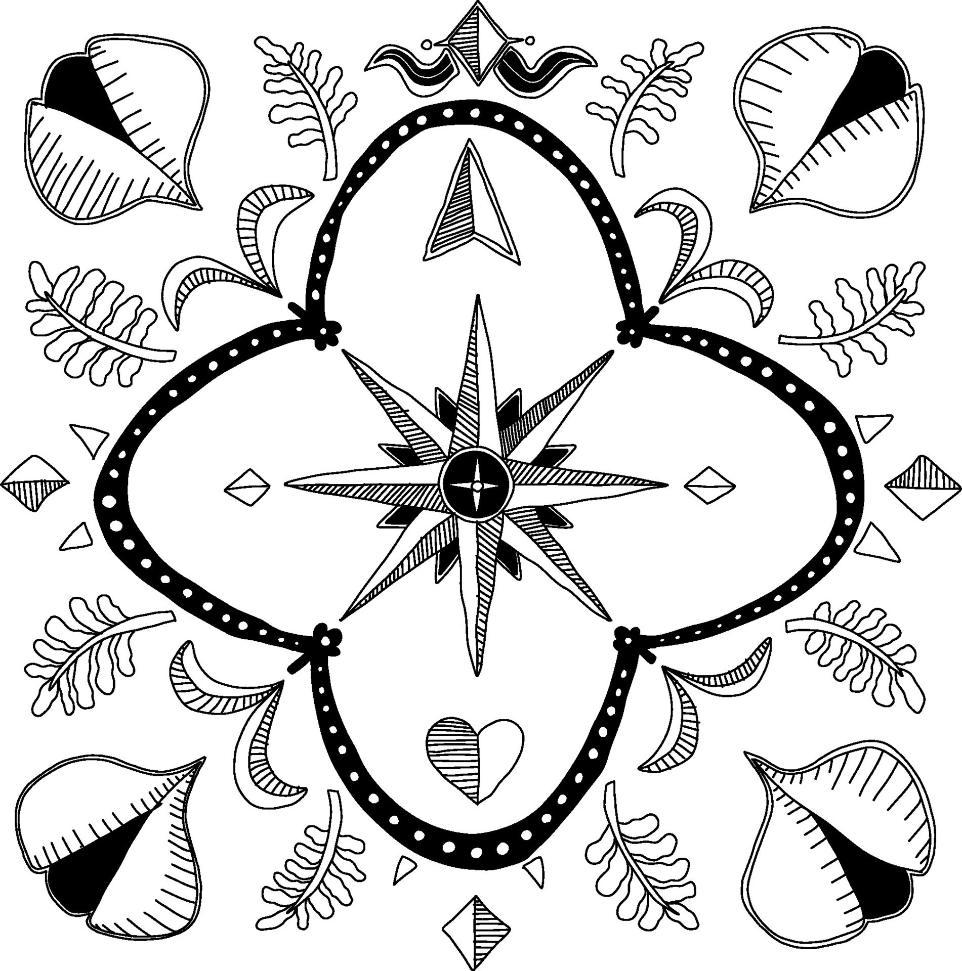 cardinal directions drawn by hand 25343442 Vector Art at Vecteezy