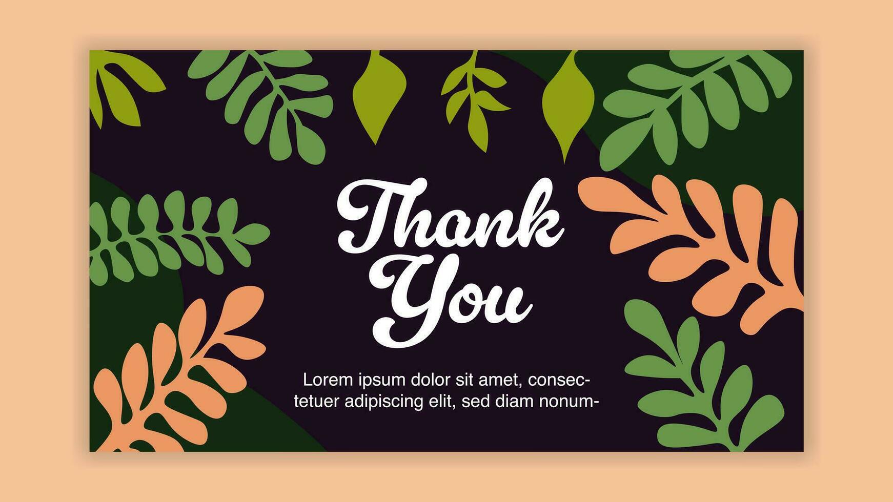 thanks banner with botanical background vector