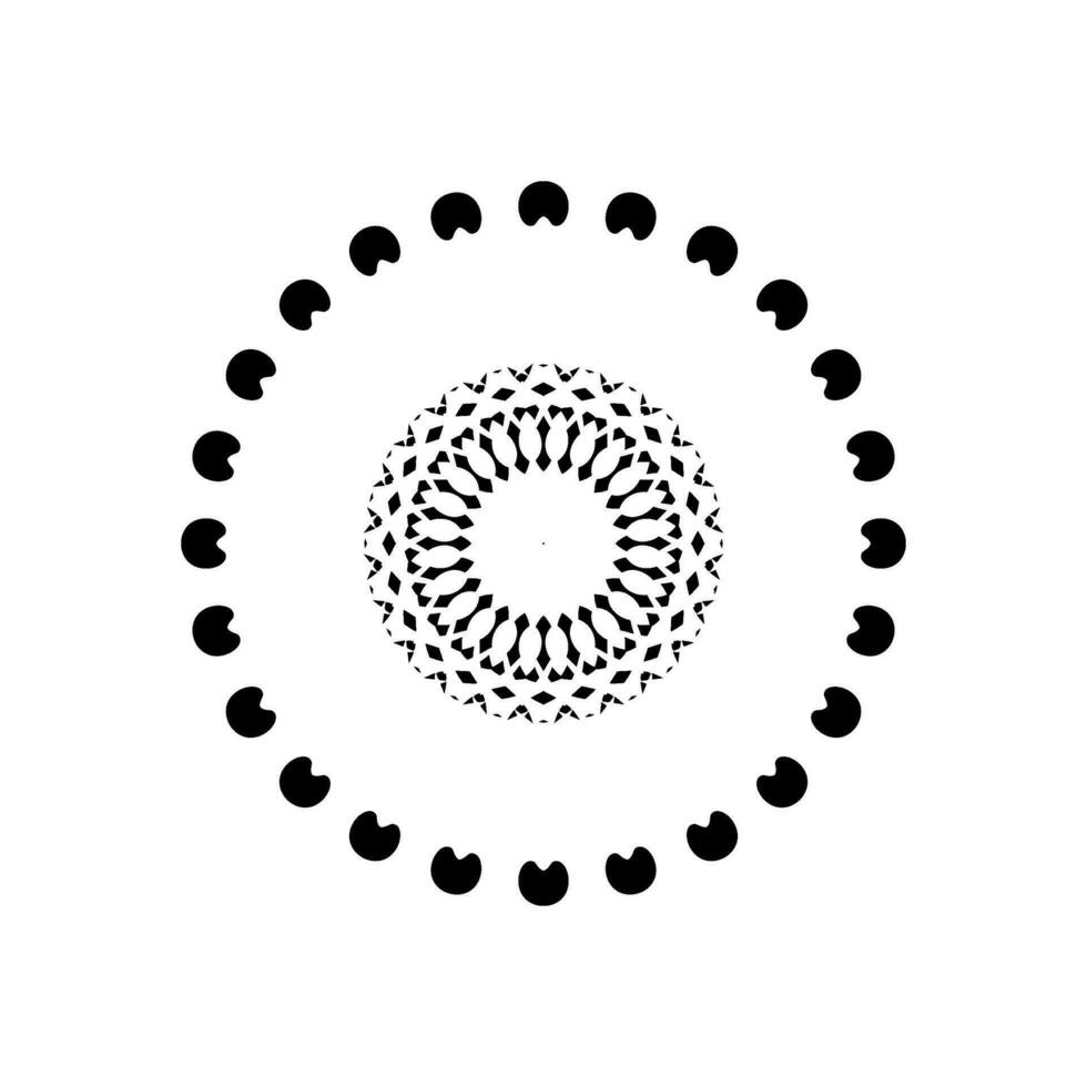 Geometrical Motive Pattern, Artistic Circle-Shaped, Monochrome and Minimalism, Modern Contemporary Mandala, for Decoration, Background, Decoration or Graphic Design Element. Vector Illustration