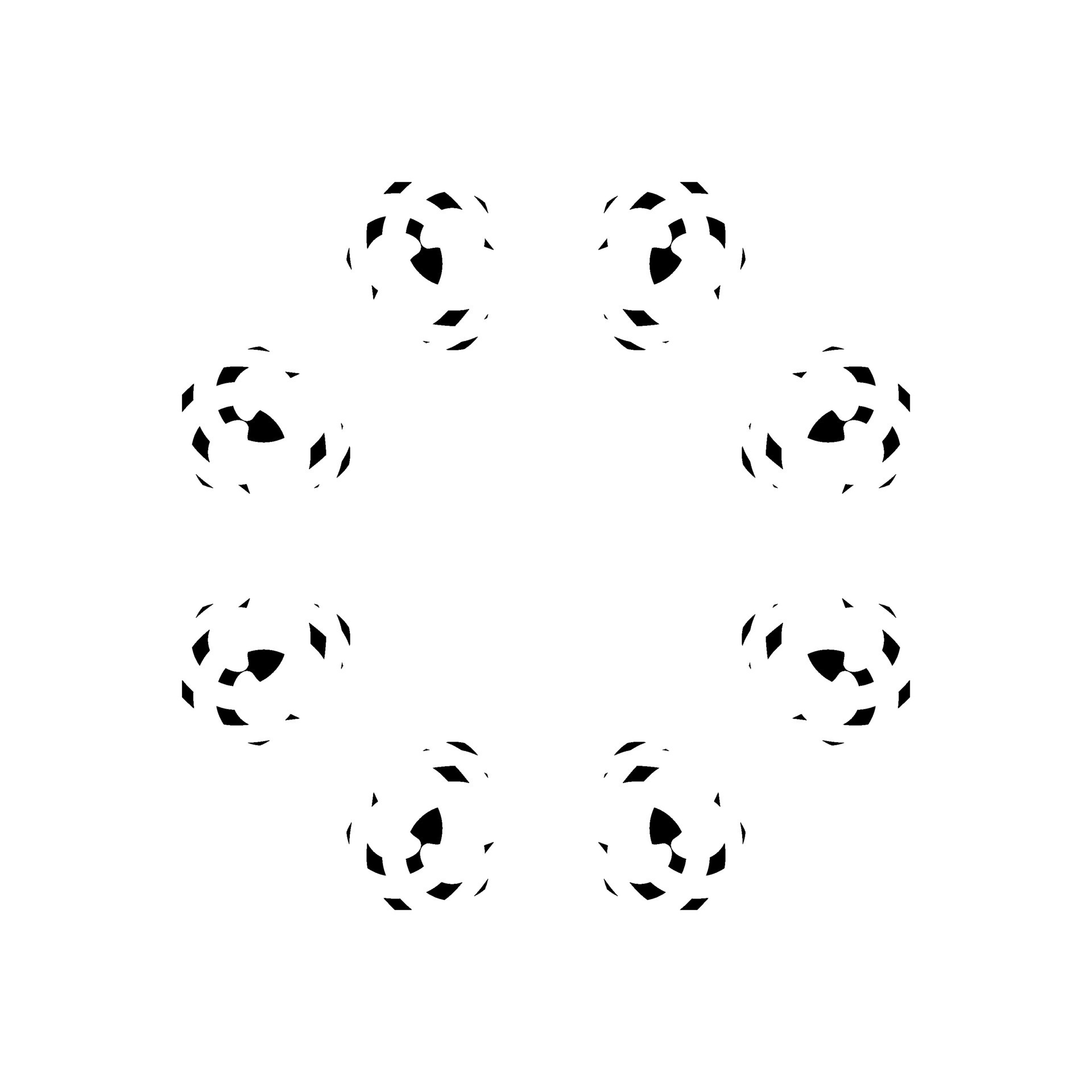 Geometrical Motive Pattern Artistic Circle Shaped Monochrome and