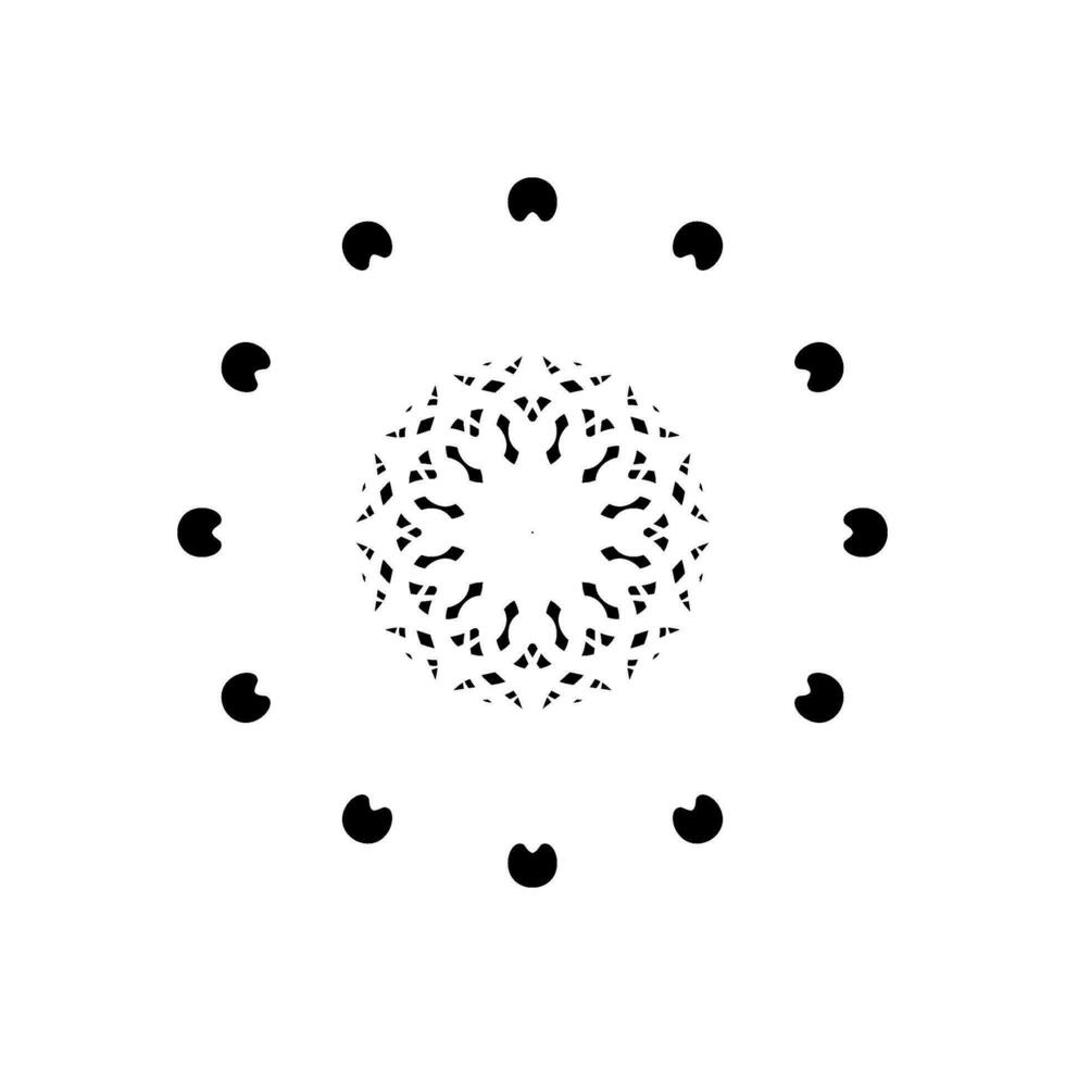 Geometrical Motive Pattern, Artistic Circle-Shaped, Monochrome and Minimalism, Modern Contemporary Mandala, for Decoration, Background, Decoration or Graphic Design Element. Vector Illustration