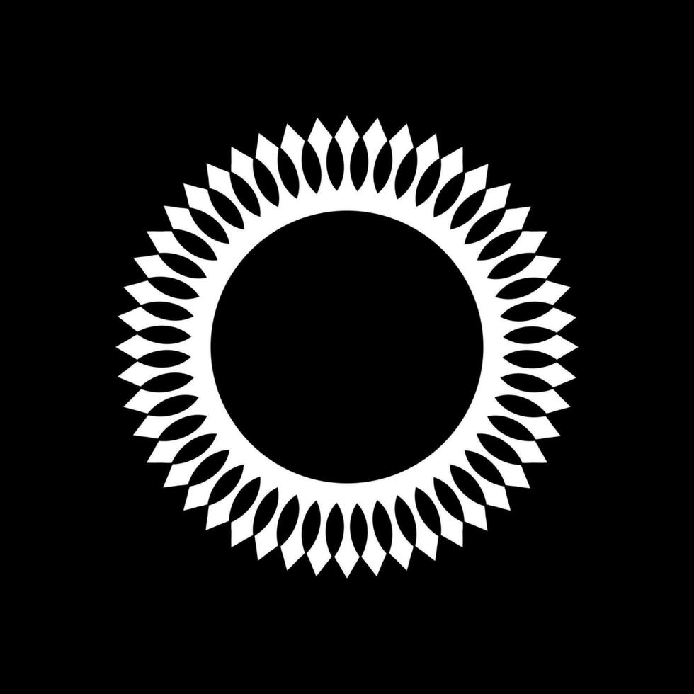 Geometrical Motive Pattern, Artistic Circle-Shaped, Monochrome and Minimalism, Modern Contemporary Mandala, for Decoration, Background, Decoration or Graphic Design Element. Vector Illustration