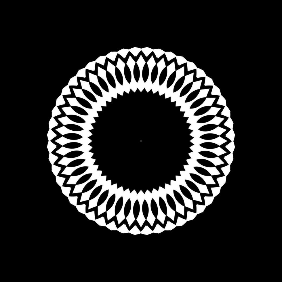 Geometrical Motive Pattern, Artistic Circle-Shaped, Monochrome and Minimalism, Modern Contemporary Mandala, for Decoration, Background, Decoration or Graphic Design Element. Vector Illustration