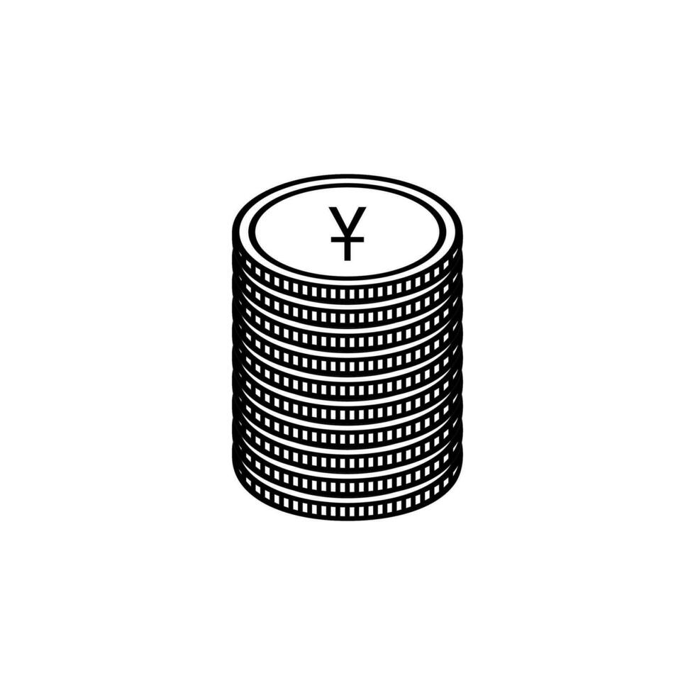 China Currency Symbol, Chinese Yuan Icon, CNY Sign. Vector Illustration