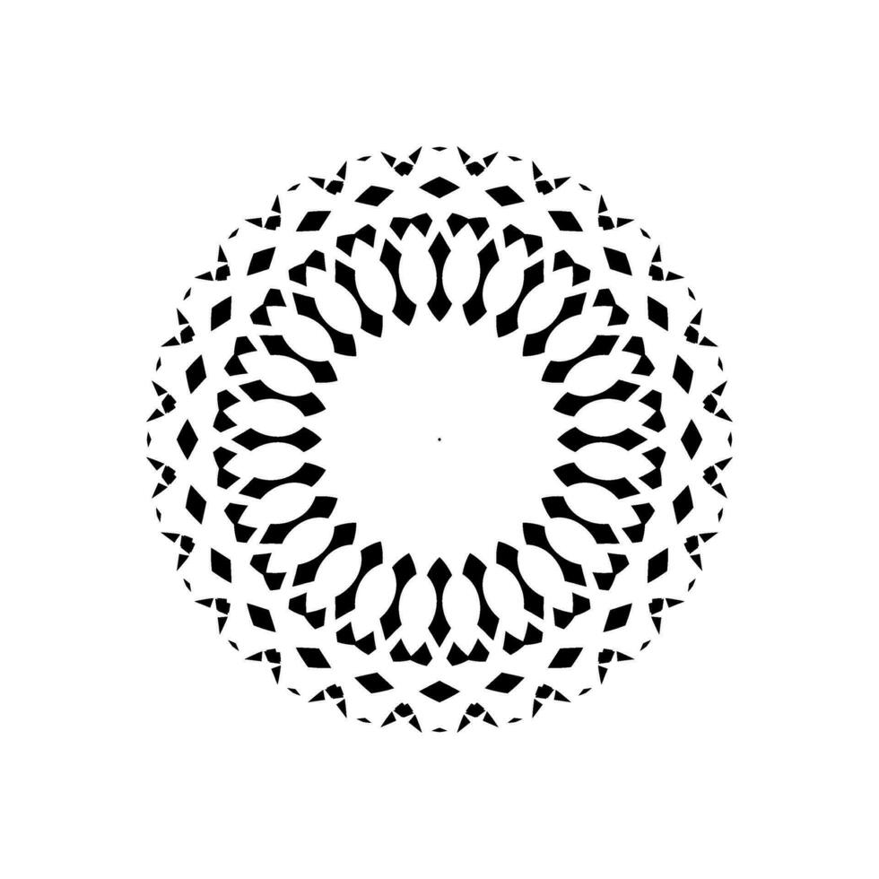 Geometrical Motive Pattern, Artistic Circle-Shaped, Monochrome and Minimalism, Modern Contemporary Mandala, for Decoration, Background, Decoration or Graphic Design Element. Vector Illustration