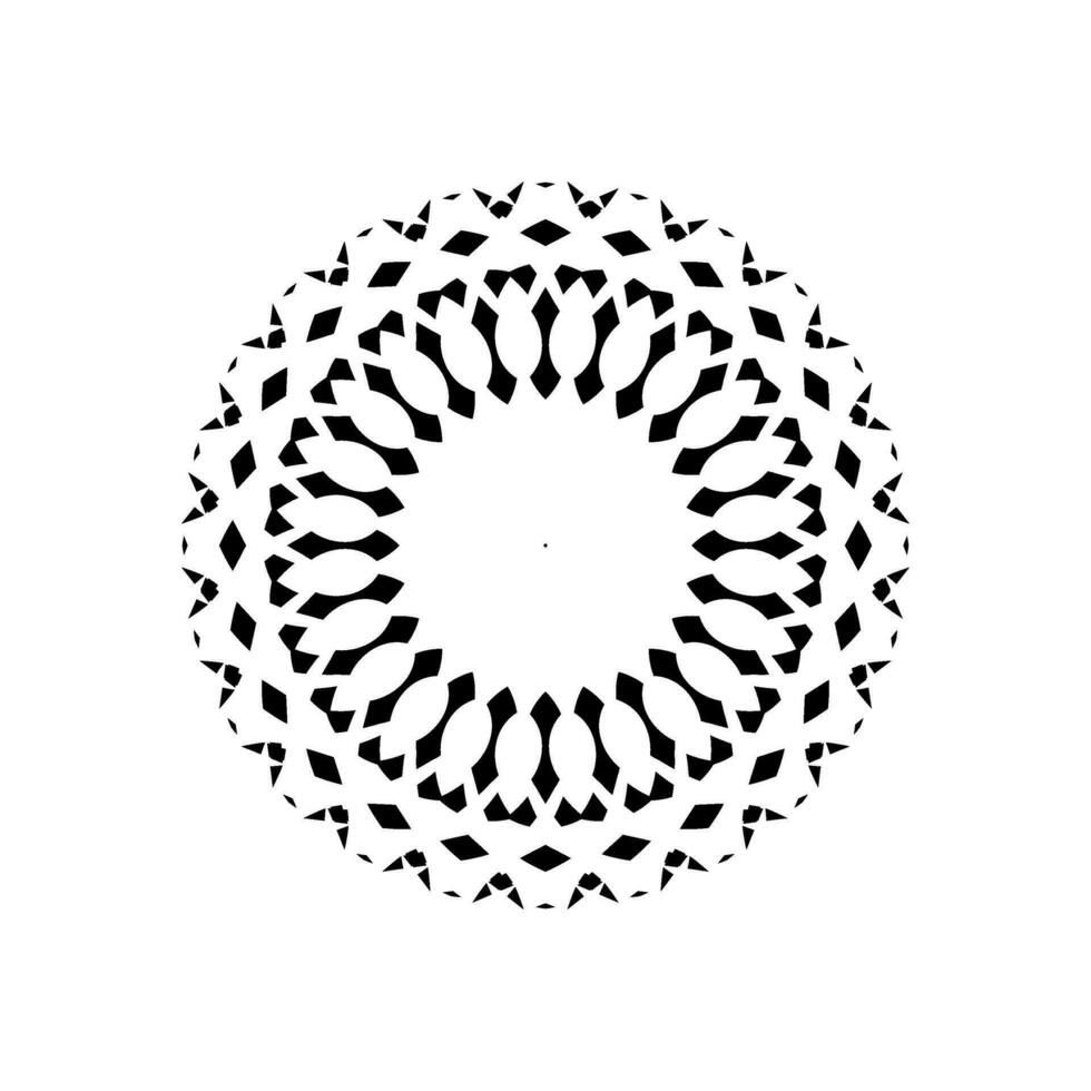 Geometrical Motive Pattern, Artistic Circle-Shaped, Monochrome and Minimalism, Modern Contemporary Mandala, for Decoration, Background, Decoration or Graphic Design Element. Vector Illustration