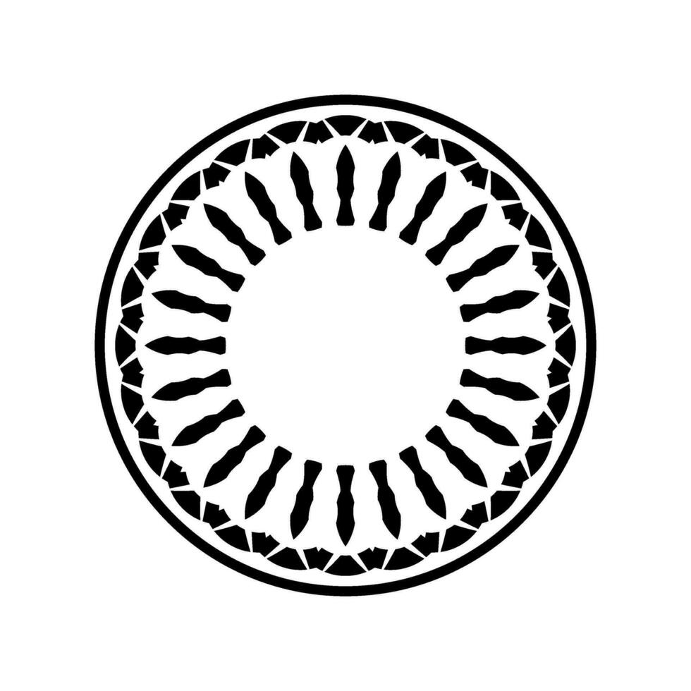 Geometrical Motive Pattern, Artistic Circle-Shaped, Modern Contemporary Mandala, Minimaslim and Monochormefor Decoration, Background, Decoration or Graphic Design Element. Vector Illustration