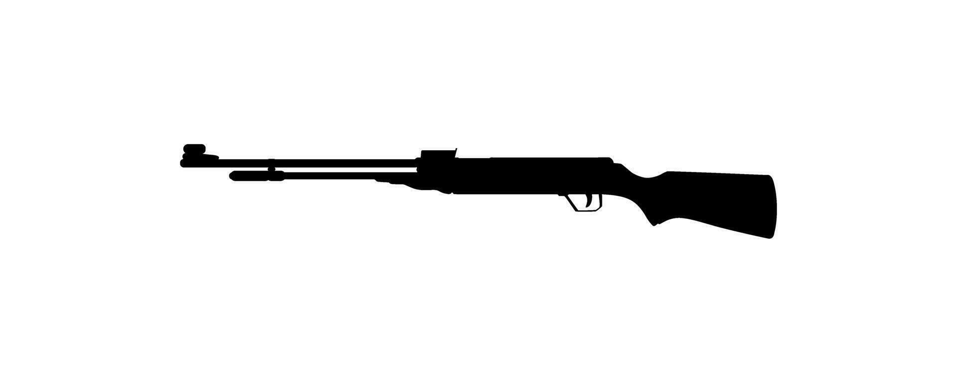 Weapon Silhouette, a long gun is a category of firearms with long barrels, for Pictogram. Logo, Apps, Website, Art Illustration or Graphic Design Element. Vector Illustration