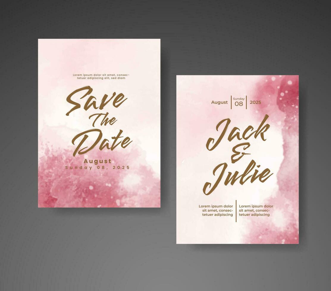 Save the date with watercolor background. Design for your invitation. vector