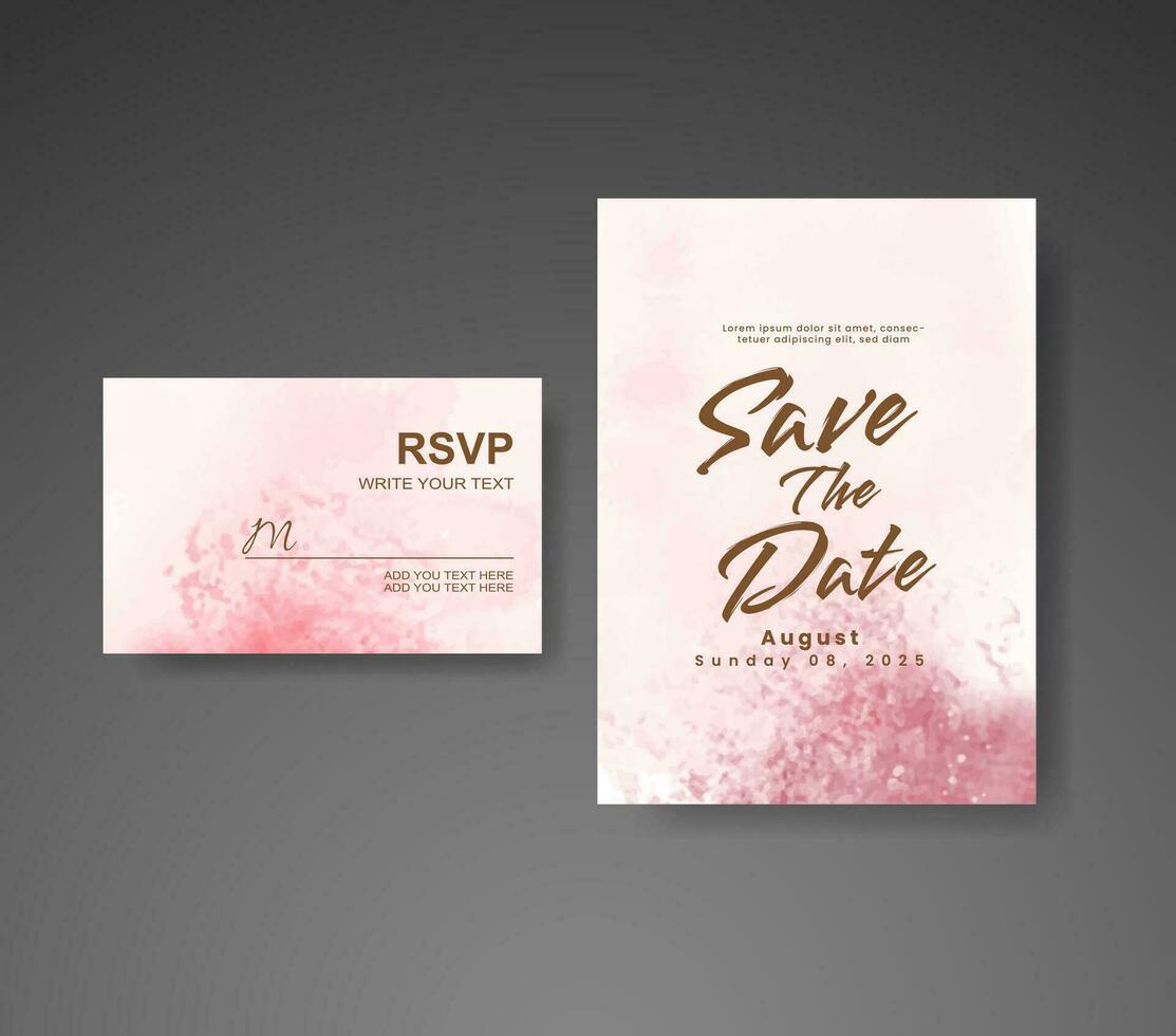 Save the date with watercolor background. Design for your invitation. vector