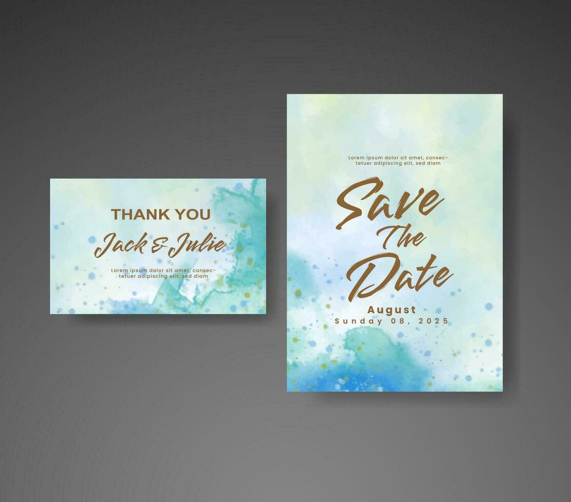 Save the date with watercolor background. Design for your invitation. vector