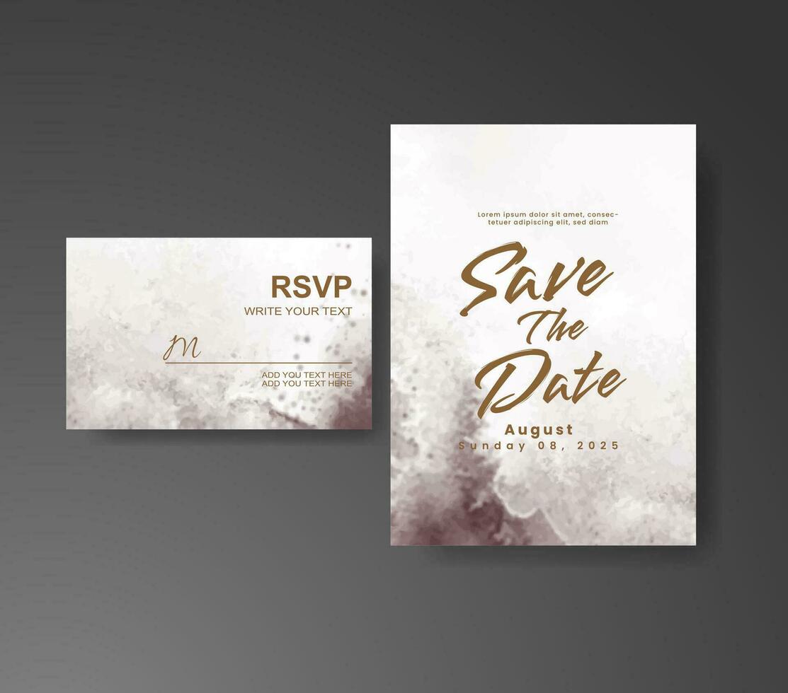 Wedding invitation with abstract watercolor background vector