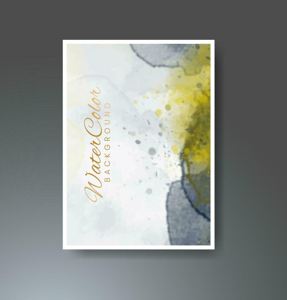 Cards with watercolor background. Design for your cover, date, postcard, banner, logo. vector