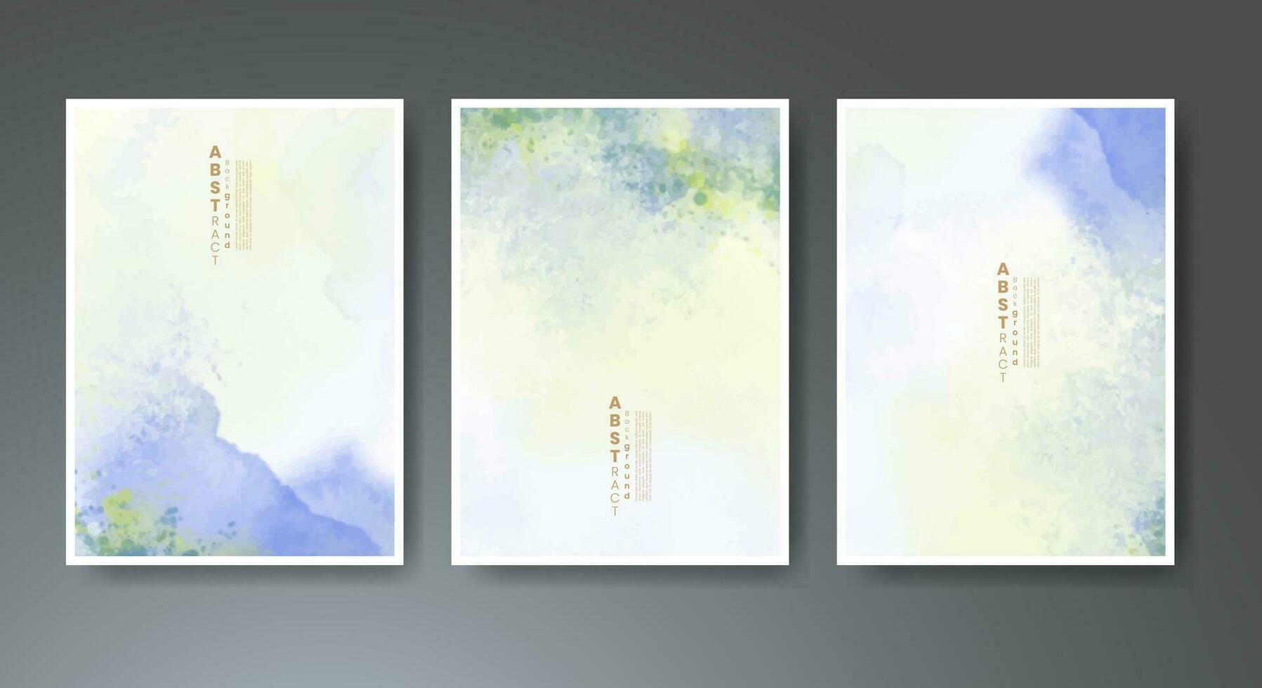 Set of soft bright watercolor background. Design for your cover, date, postcard, banner, logo. vector