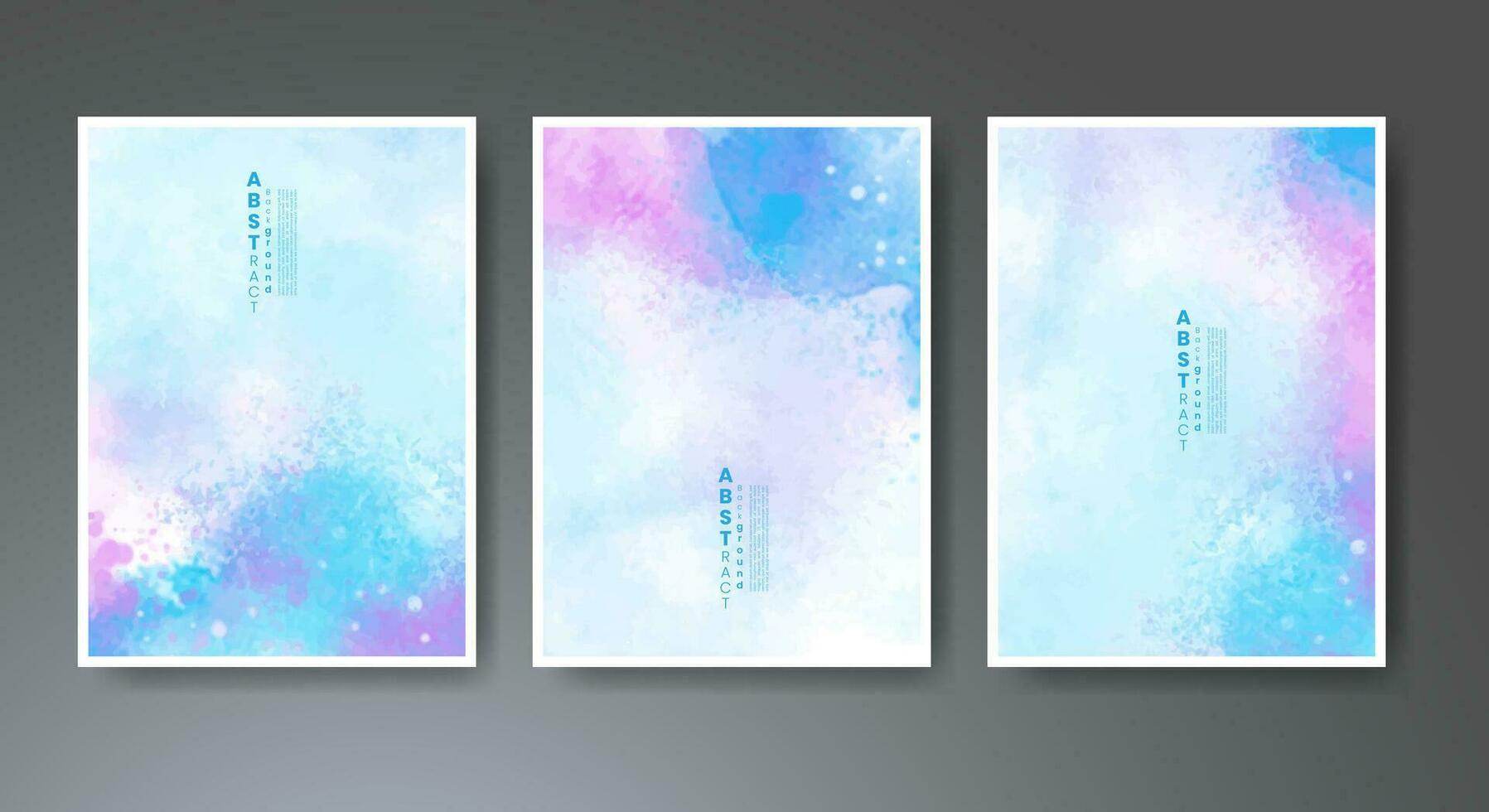 Set of soft bright watercolor background. Design for your cover, date, postcard, banner, logo. vector