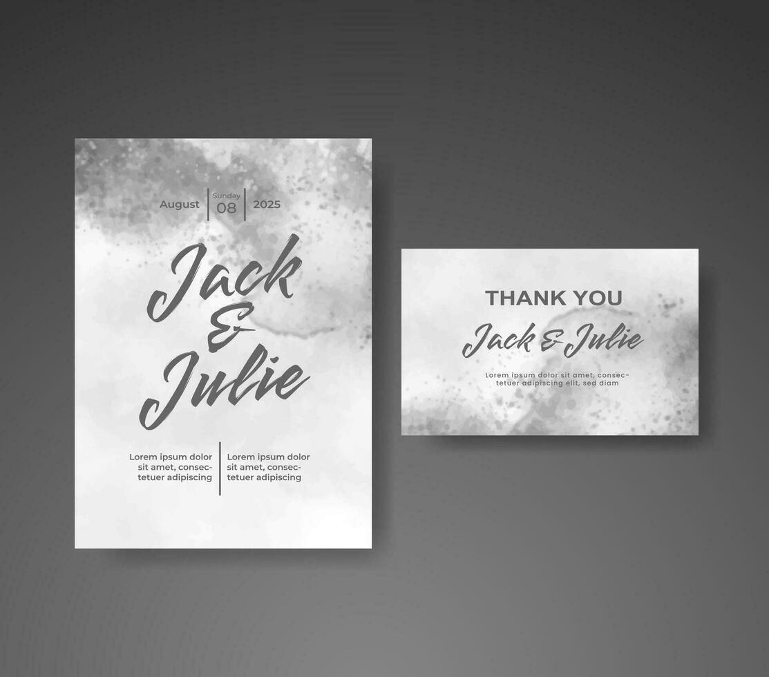 Wedding invitation with abstract watercolor background vector