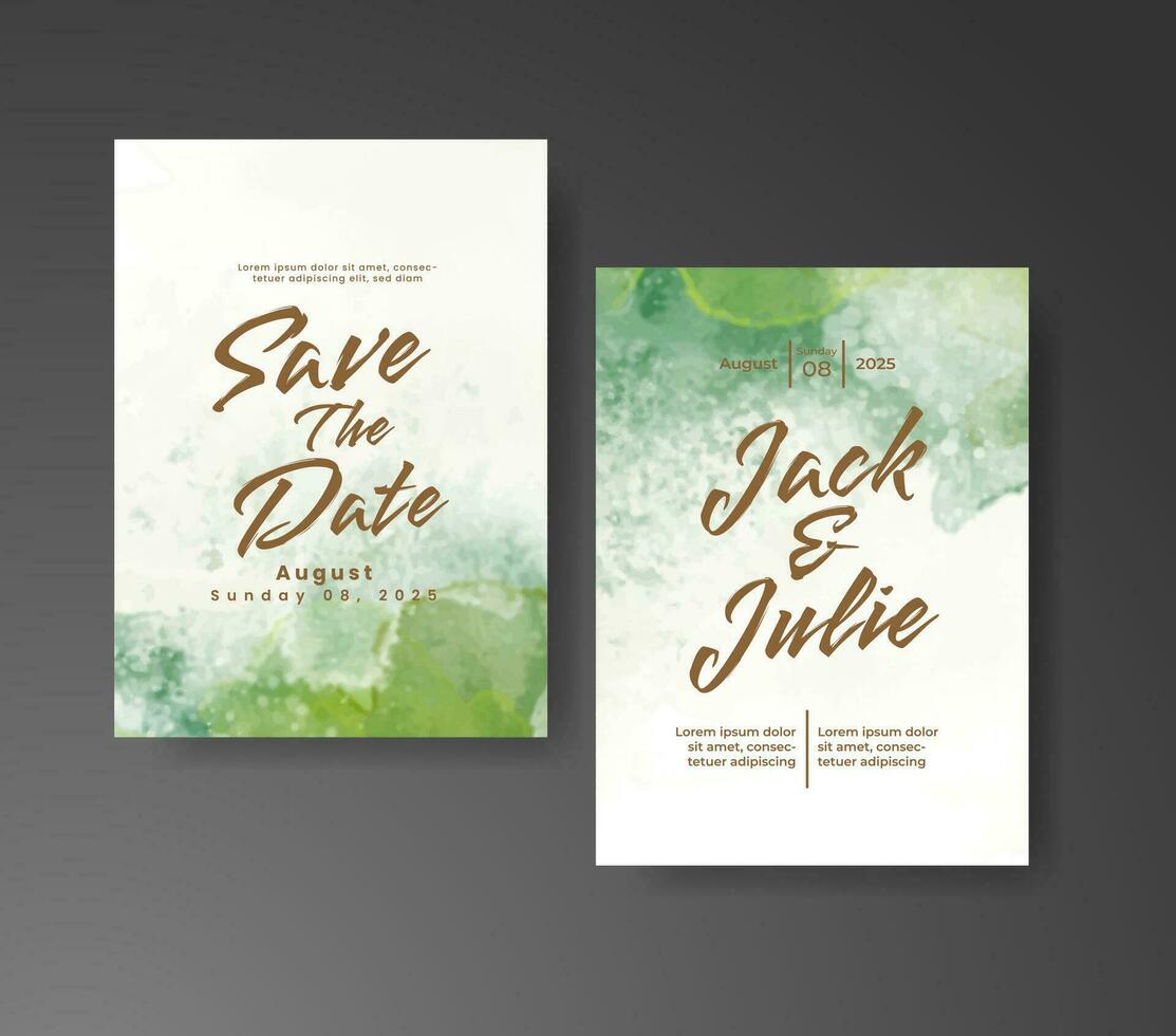 Wedding invitation with abstract watercolor background vector