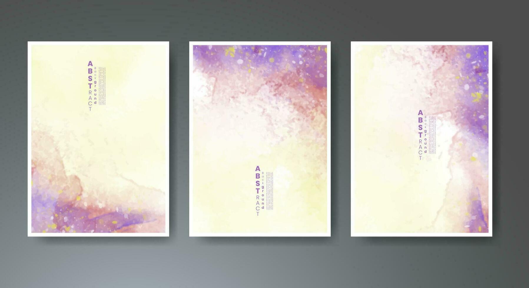 Set of soft bright watercolor background. Design for your cover, date, postcard, banner, logo. vector