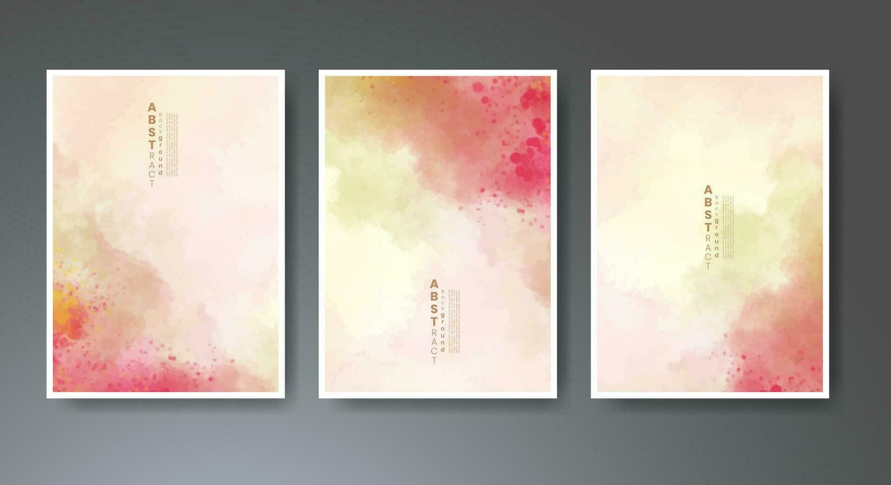 Set of soft bright watercolor background. Design for your cover, date, postcard, banner, logo. vector