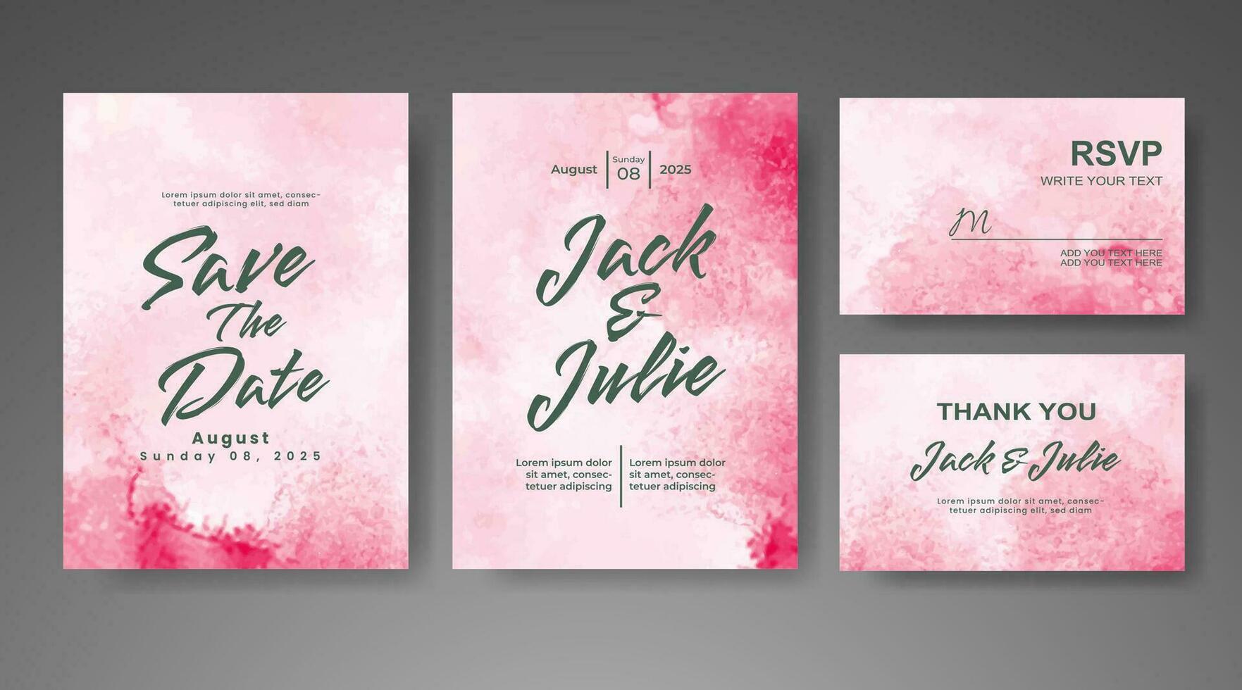Save the date with watercolor background. Design for your invitation. vector