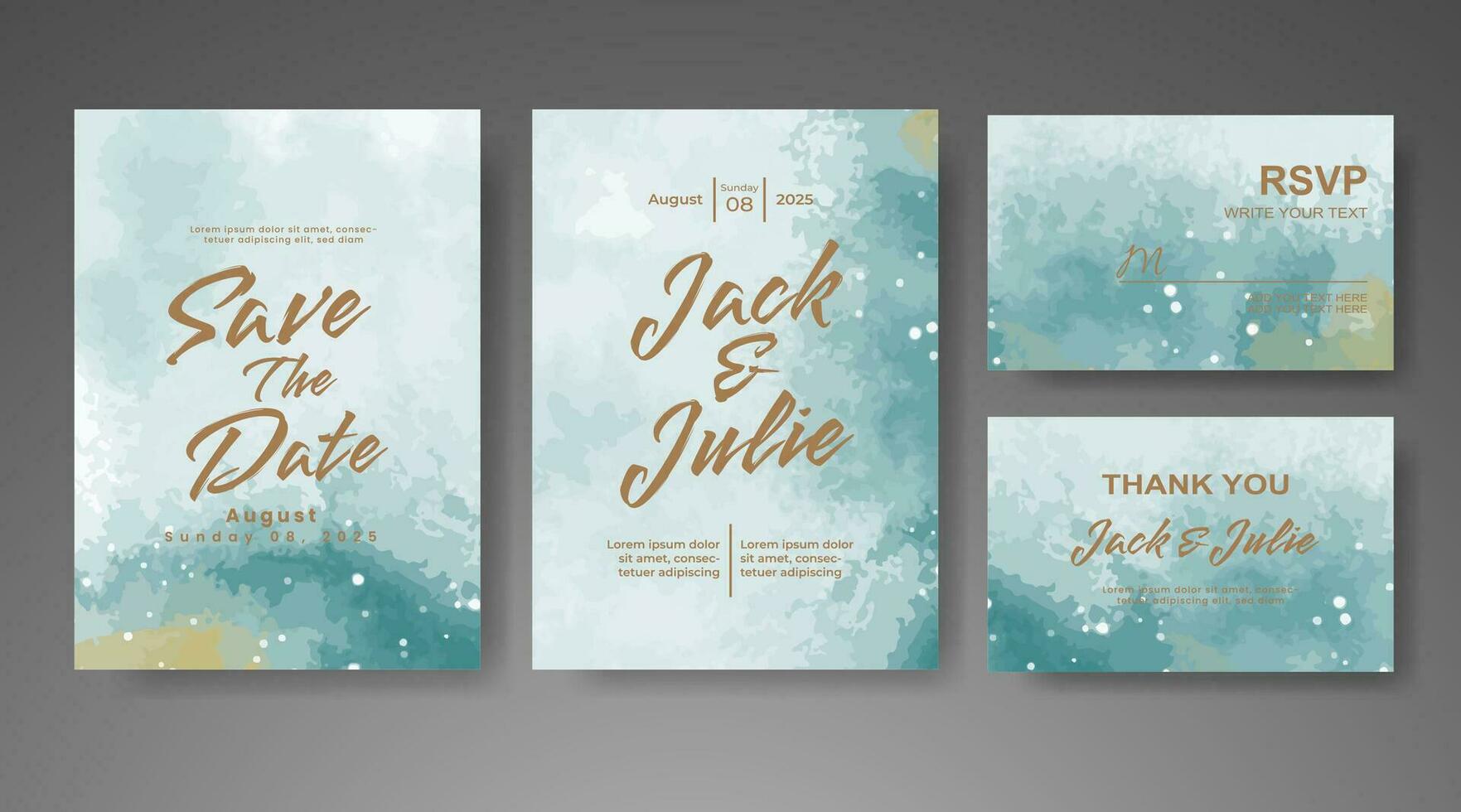 Save the date with watercolor background. Design for your invitation. vector