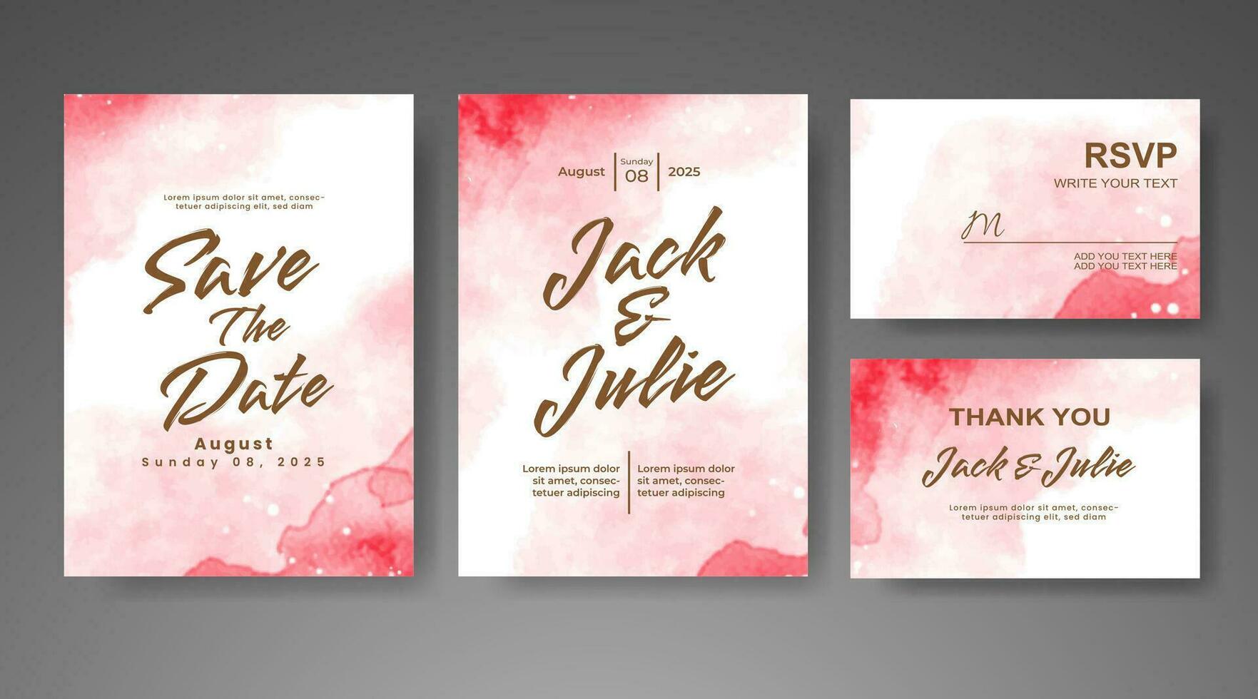 Save the date with watercolor background. Design for your invitation. vector