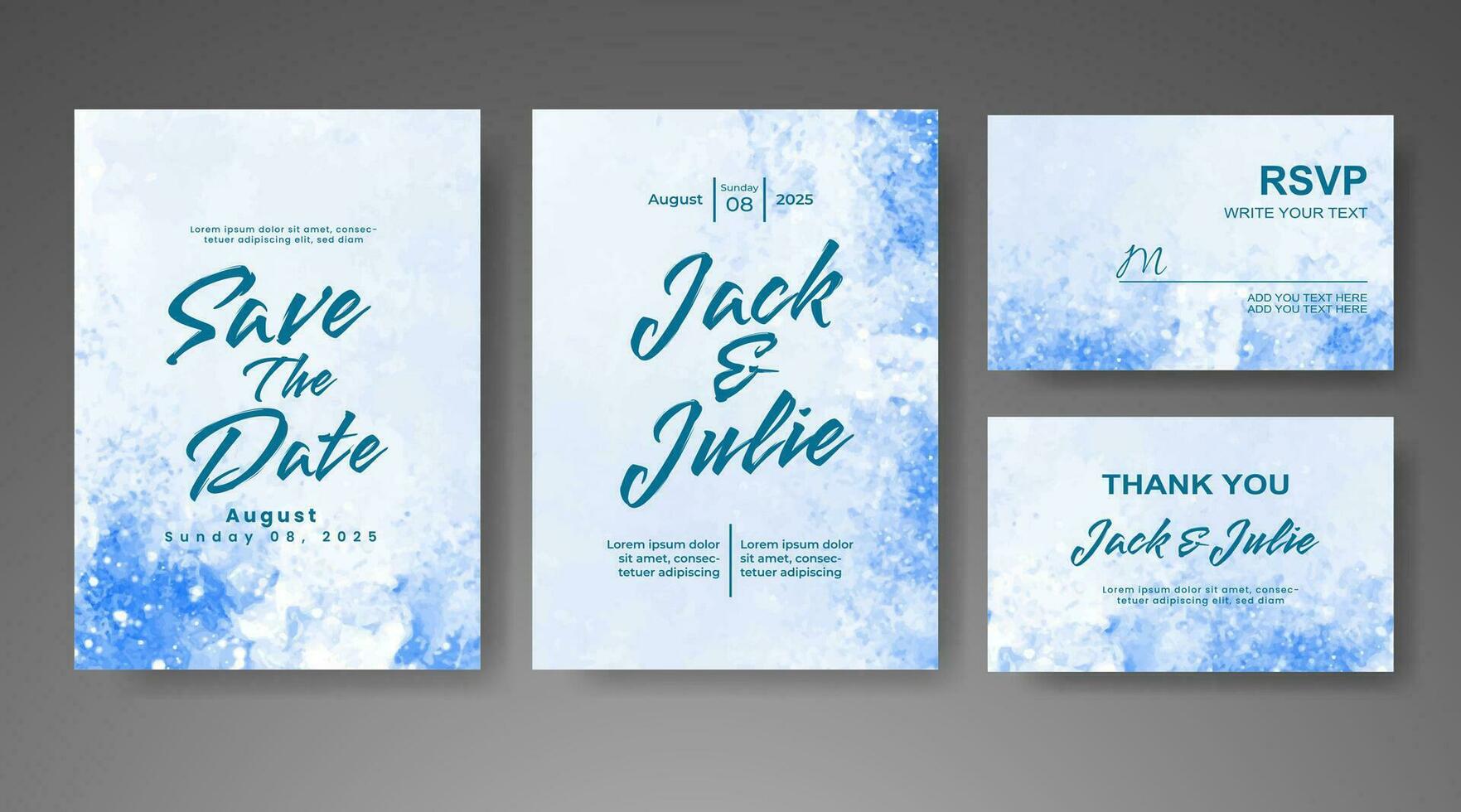 Save the date with watercolor background. Design for your invitation. vector