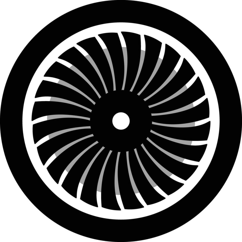 Aircraft repair motor icon. Aircraft turbine sign. Maintenance, Aerospace symbol. Aviation industry concept. flat style. vector