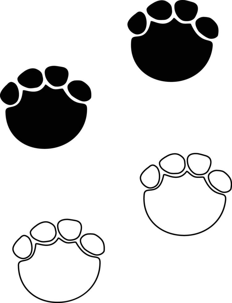 elefante paso icono. elefante pie impresión pasos signo. contorno elefante paso símbolo. plano estilo. vector