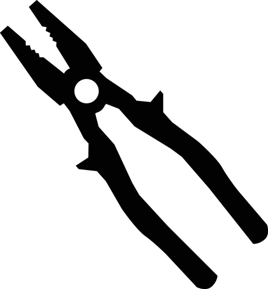 Pliers icon. Combination Pliers sign. Black pliers symbol. flat style. vector