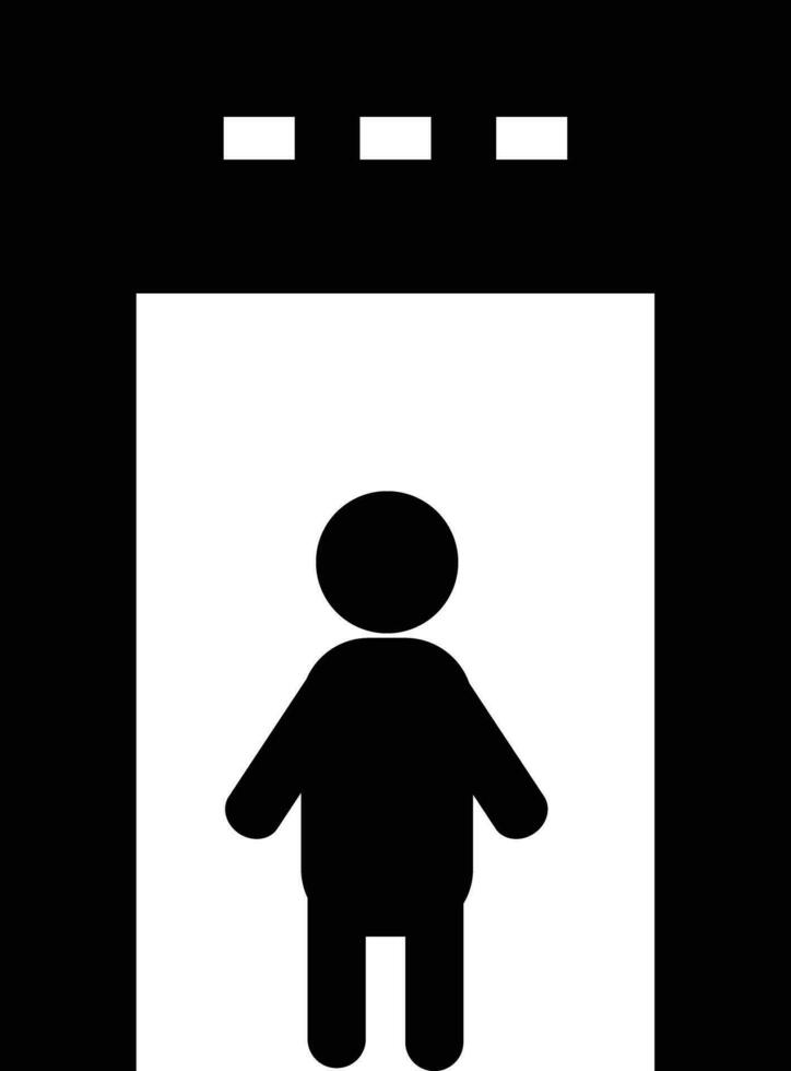 airport security scanner icon. security gate sign. human xray scan and terminal gate secure symbol. flat style. vector