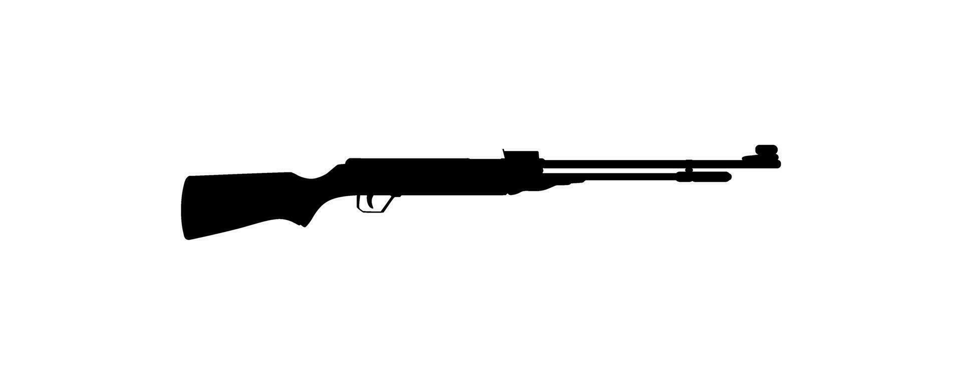 Weapon Silhouette, a long gun is a category of firearms with long barrels, for Pictogram. Logo, Apps, Website, Art Illustration or Graphic Design Element. Vector Illustration