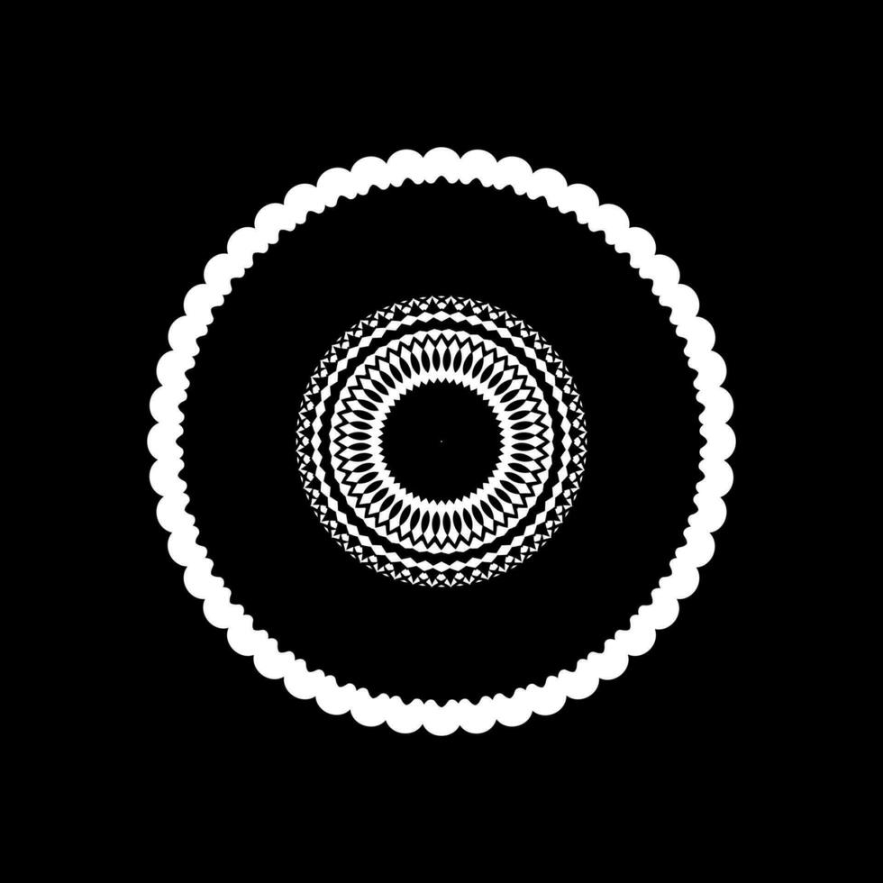 Geometrical Motive Pattern, Artistic Circle-Shaped, Monochrome and Minimalism, Modern Contemporary Mandala, for Decoration, Background, Decoration or Graphic Design Element. Vector Illustration