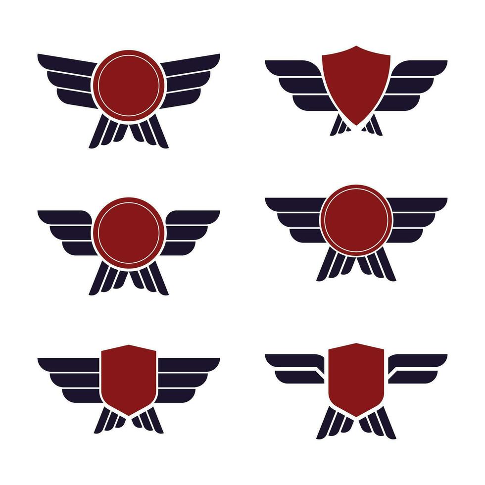 set of collection wings vector desing