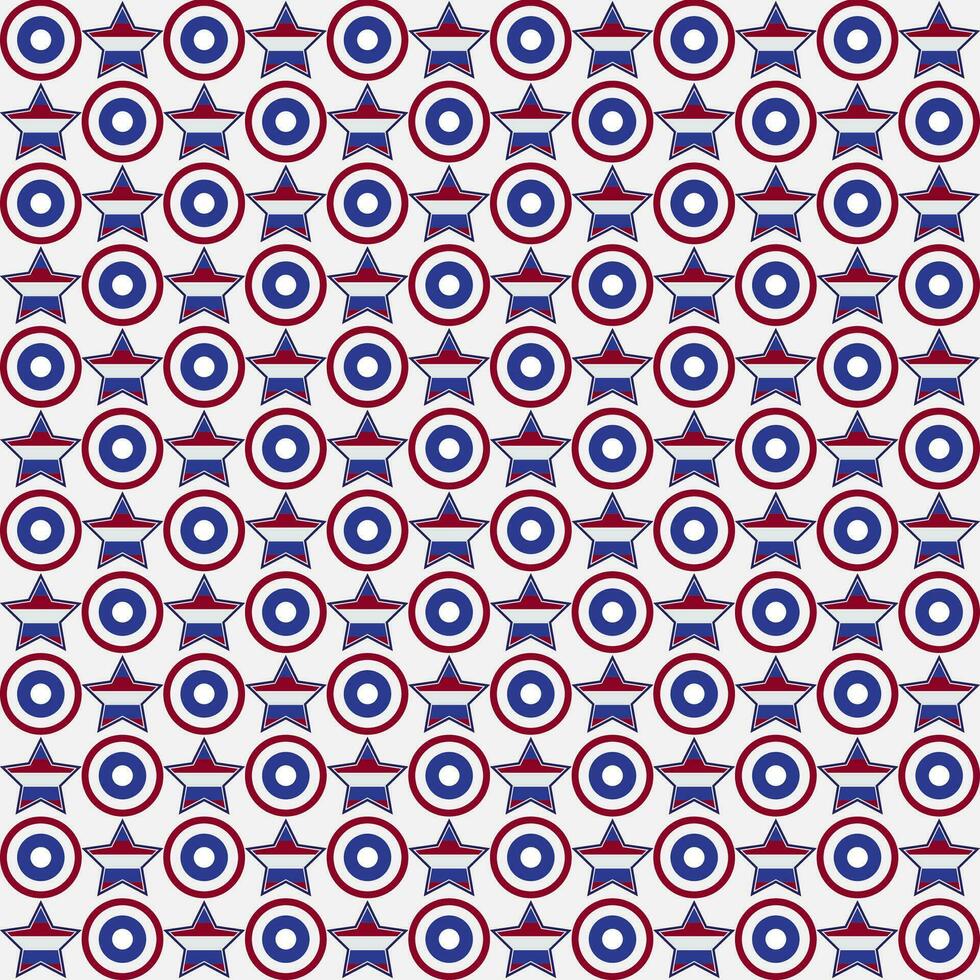 Happy Independence Day 4th of July. American backgrounds.  seamless patterns in traditional red, blue and Vector illustration