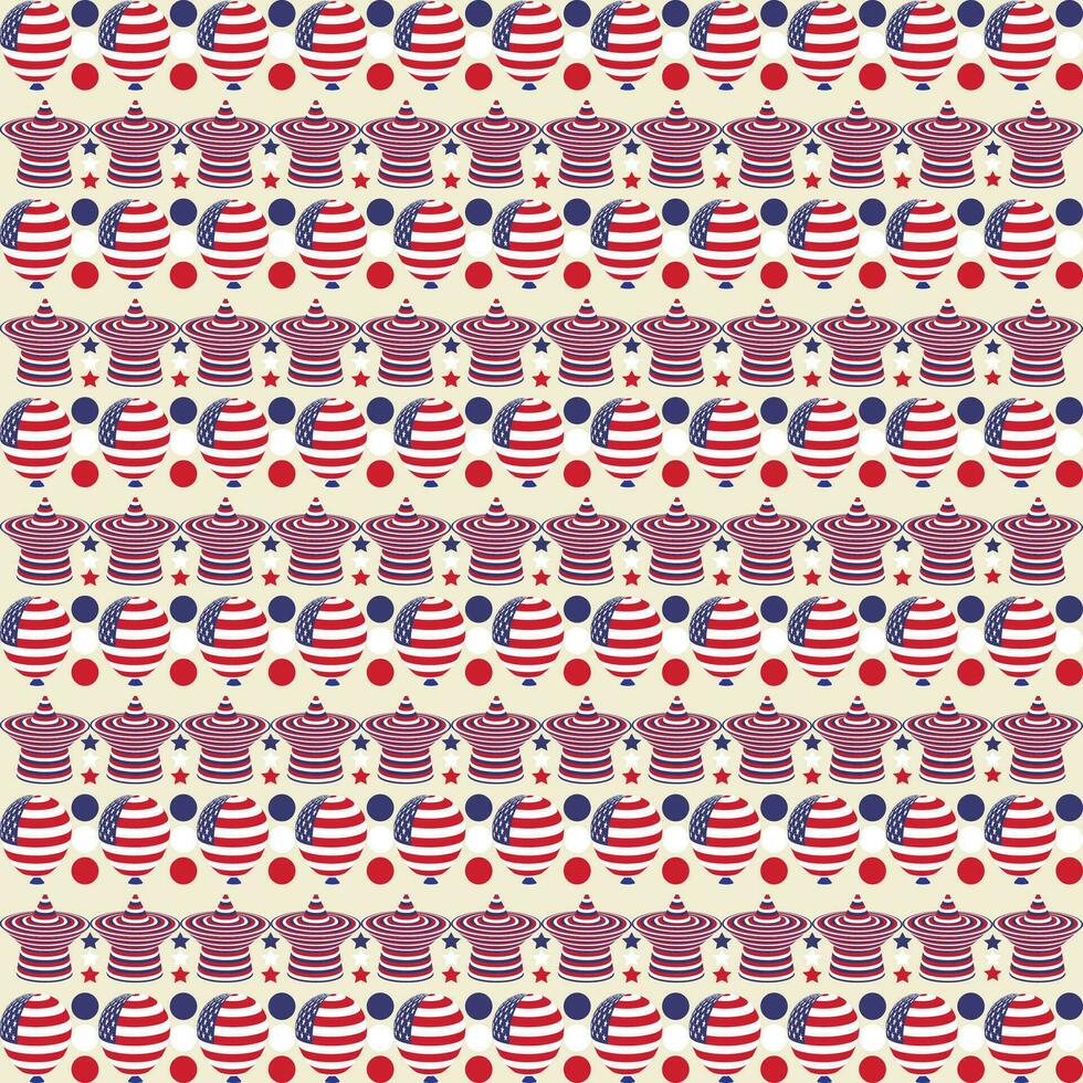 4th of July seamless pattern with fireworks doodle Vector illustration, seamless pattern with balloons