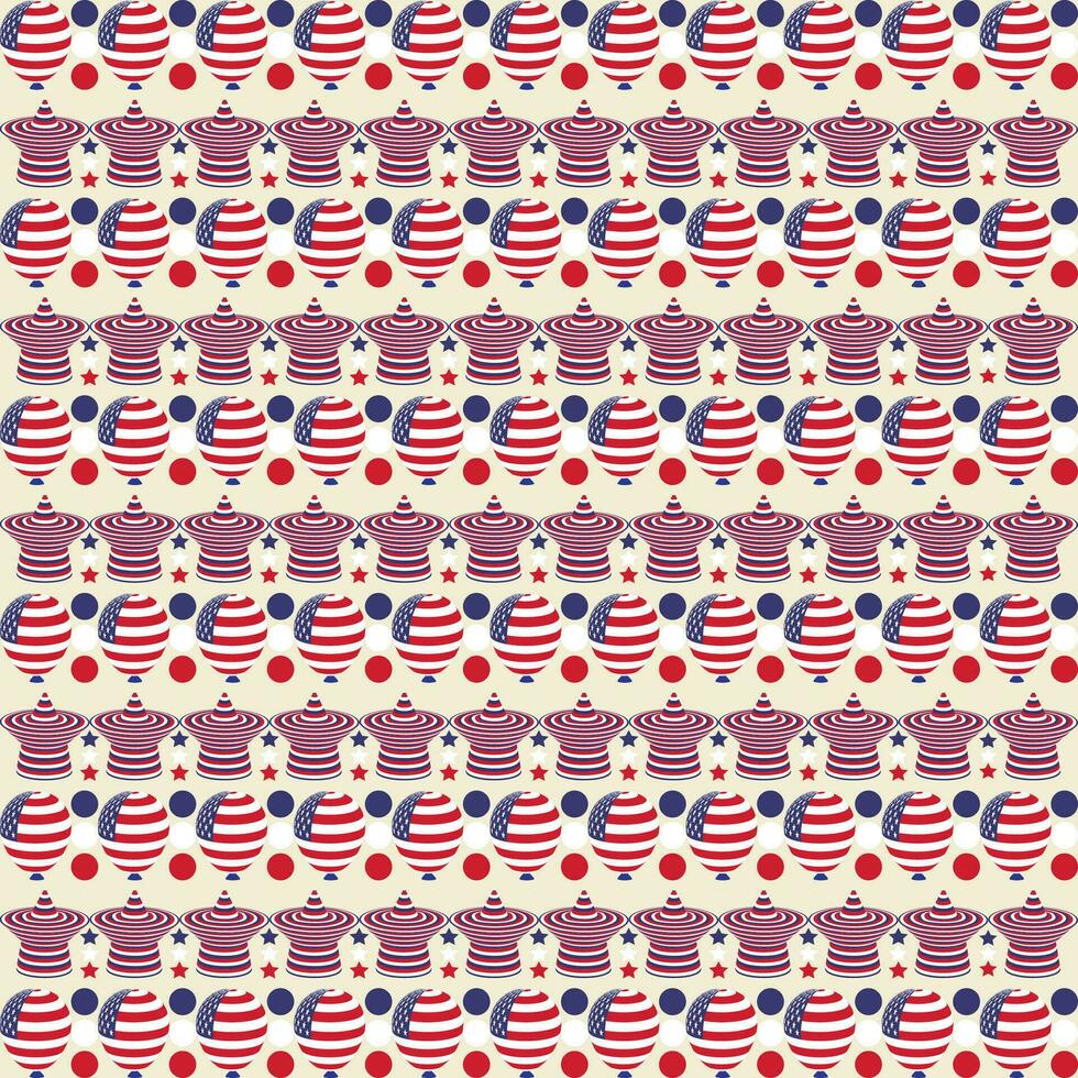 4th of July seamless pattern with fireworks doodle Vector illustration, seamless pattern with balloons